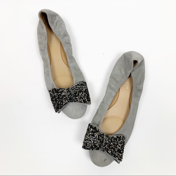 Aerosoles | Hang Out Suede Crystal Bow Ballet Flat - Picture 2 of 9
